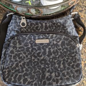 Baggallini Small Black Cheetah Crossbody